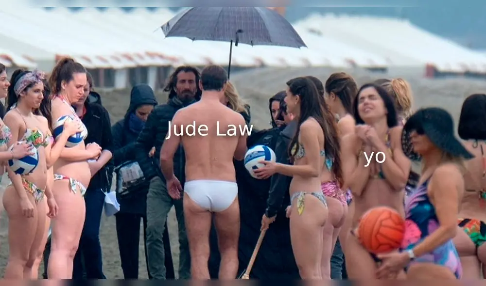 Jude Law captado por paparazzis seduce con filtración de fotos en diminuto bañador 