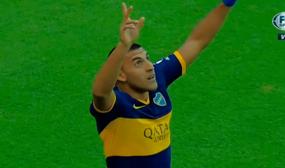 Ramón 'Wanchope' Ábila marcó el primer gol del Boca Juniors vs. Liga de Quito por la ida de los cuartos de final de la Copa Libertadores 2019. | Foto: Fox Sports