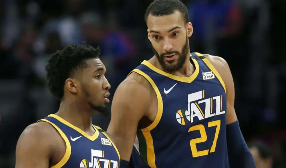 Rudy Gobert y Donovan Mitchell, los primeros casos positivos en la NBA, ya se curaron del COVID-19. Foto: AP. Rudy Gobert y Donovan Mitchell, los primeros casos positivos en la NBA, ya se curaron del COVID-19. Foto: AP.