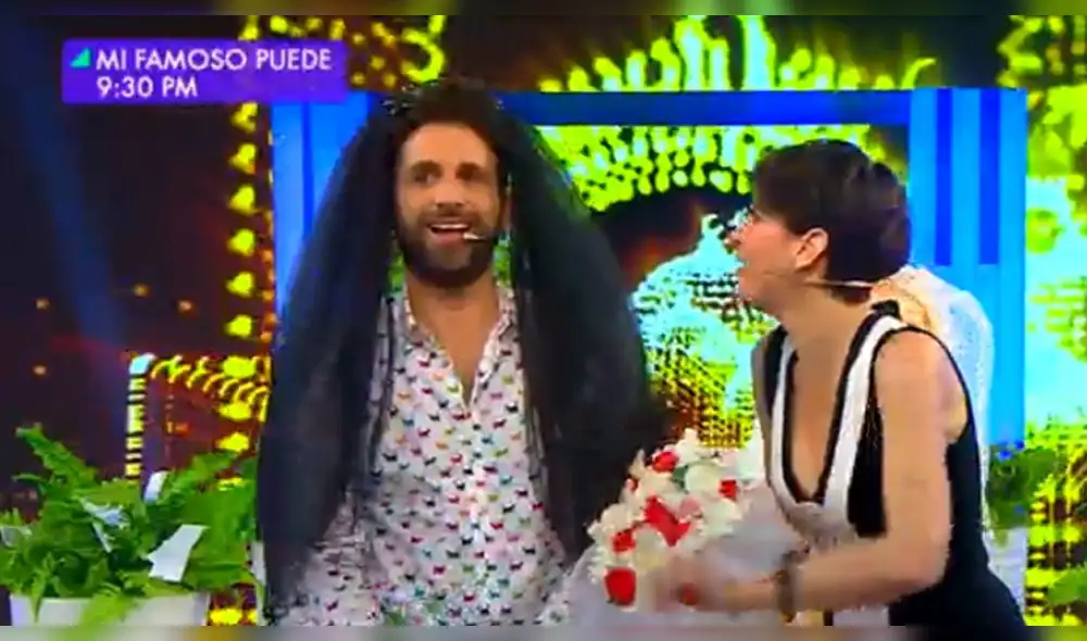 'Peluchín' se viste de viuda para recrear matrimonio de Sheyla Rojas