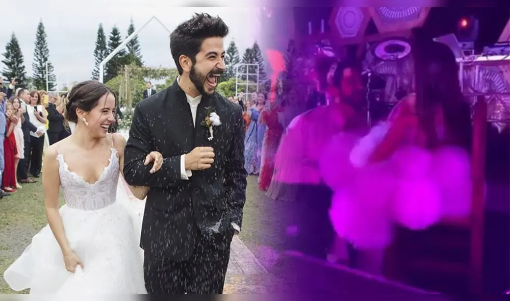 La pareja decidió incluir el tradicional ritual en su fiesta y pasaron un incómodo momento frente a Ricardo Montaner. (Foto: Composición)