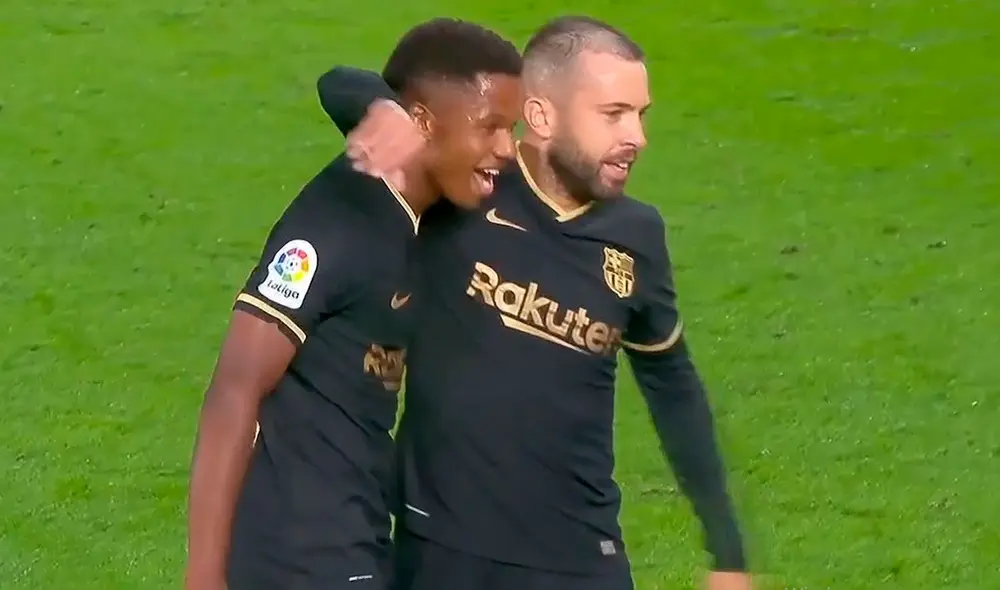 Ansu Fati marcó el primer gol del Barcelona vs. Celta de Vigo por la fecha 4 de LaLiga. | Foto: Captura de ESPN 2