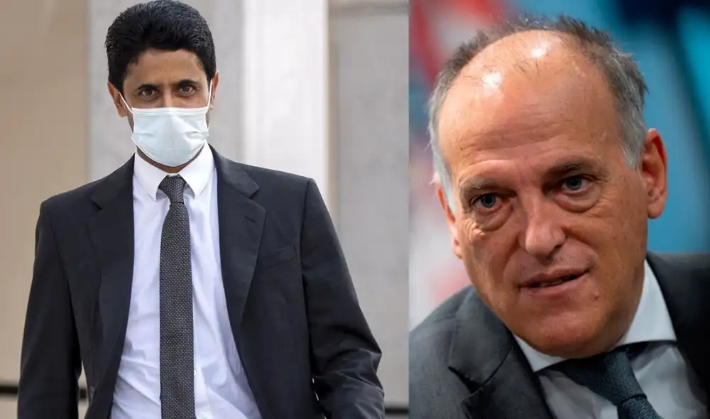 El presidente del PSG, Nasser Al-Khelaifi, le respondió a Javier Tebas tras las fuertes criticas a la Liga Francesa. Foto: Difusión. al El presidente del PSG, Nasser Al-Khelaifi, le respondió a Javier Tebas tras las fuertes criticas a la Liga Francesa. Foto: Difusión. al