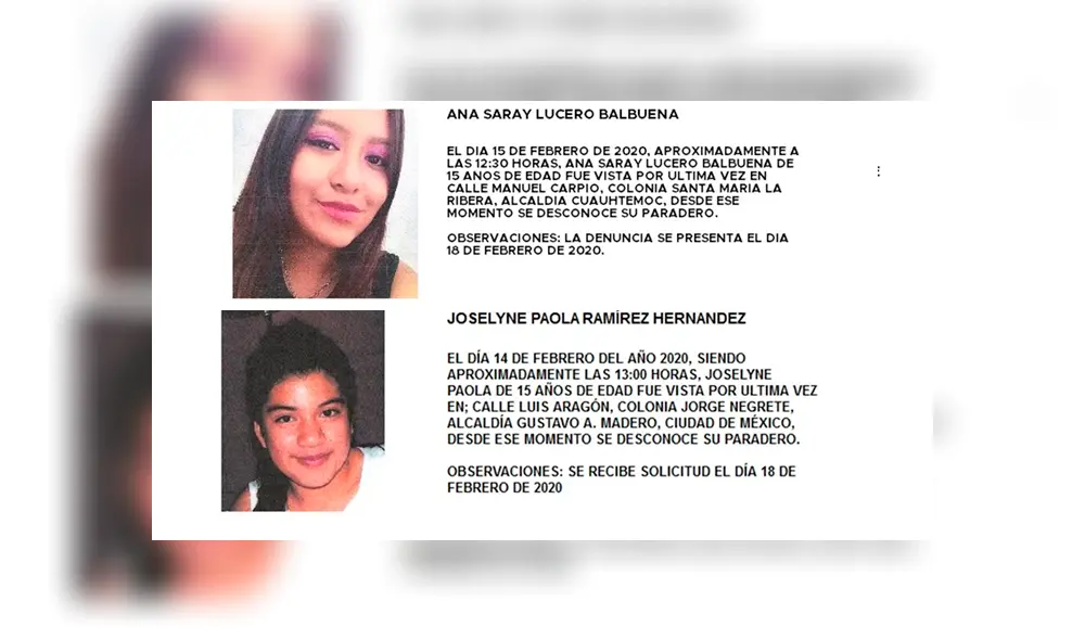 Desapariciones de niñas como Fátima alertan a Ciudad de México en los últimos días [FOTOS]