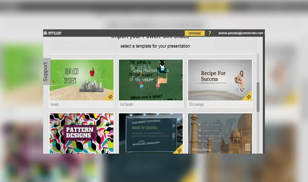 Desliza para ver cómo empezar a usar Emaze. Foto: Captura.