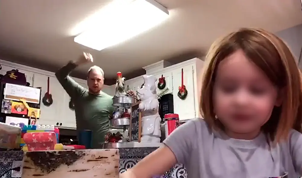 Desliza las imágenes para ver los divertidos pasos de baile del padre de la niña. Foto: Facebook