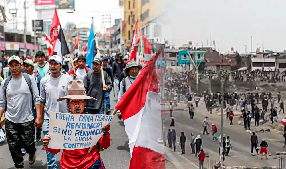 Manifestantes ingresaron al aeropuerto de Arequipa. Foto: composición Jazmín Ceras/ Rodrigo Talavera-LR/ captura HBA Noticias