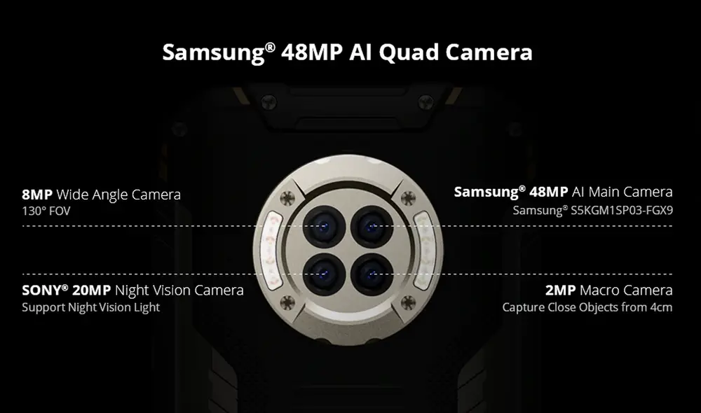 Sistema de cuatro cámaras traseras. Foto: Doogee