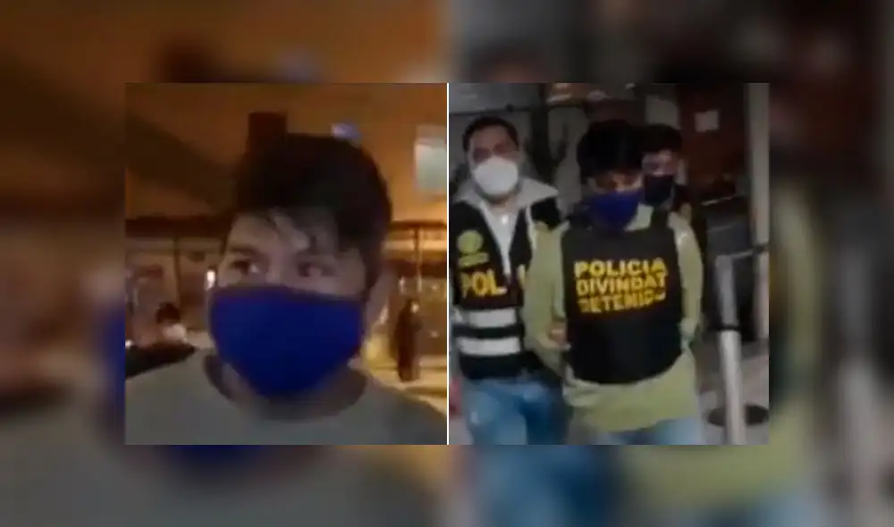 El sujeto fue trasladado a la Depincri del distrito. Foto: Captura/AméricaTV. El sujeto fue trasladado a la Depincri del distrito. Foto: Captura/AméricaTV.