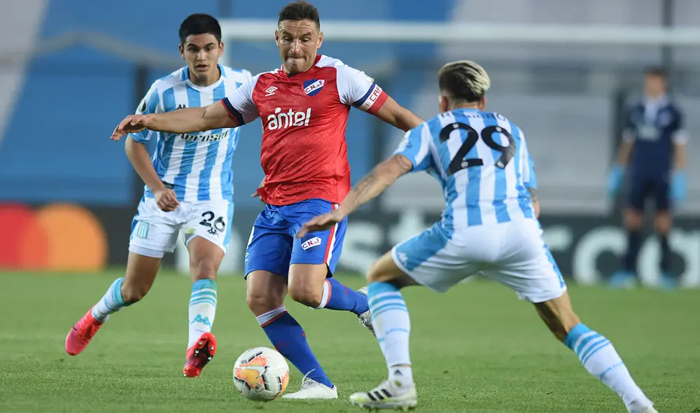 Nacional y Racing se enfrentan este miércoles por la quinta jornada de la Fase de Grupos de Copa Libertadores 2020. FOTO: AFP.