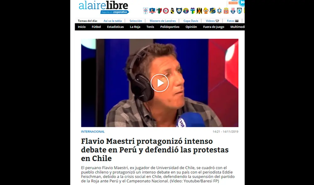 Debate entre Maestri y Fleischman por las protestas en Chile es noticia en prensa sureña. Debate entre Maestri y Fleischman por las protestas en Chile es noticia en prensa sureña.