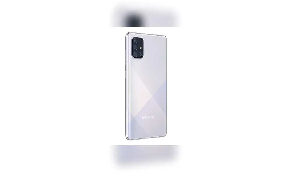 El cuerpo del Galaxy A71 está duiseñado en Glasstic (glass + plastic). | Foto: Samsung