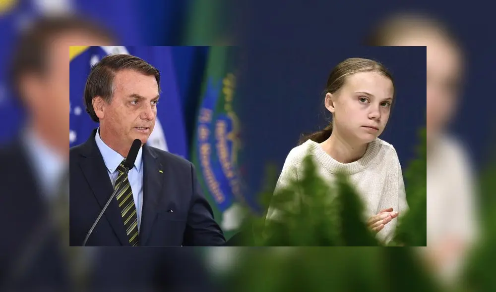 Jair Bolsonaro, presidente de Brasil, y Greta Thumberg. Jair Bolsonaro, presidente de Brasil, y Greta Thumberg.