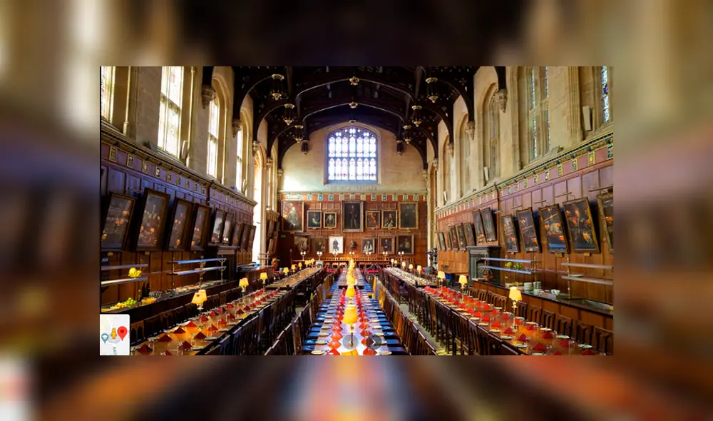 Desliza las imágenes para ver cómo luce realmente el ‘Gran comedor’ que aparece en las películas de Harry Potter. Foto: Google Maps