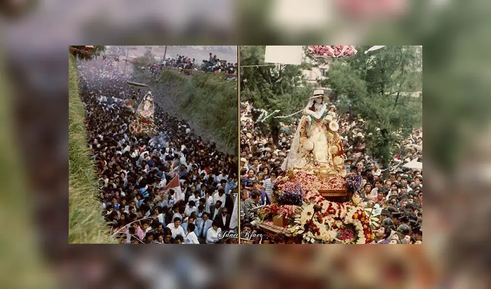 El traslado de la virgen tardó 3 días desde su santuario en Polobaya. La multitud incontrolable hacia imposible el paso de la imagen. Foto: Facebook.