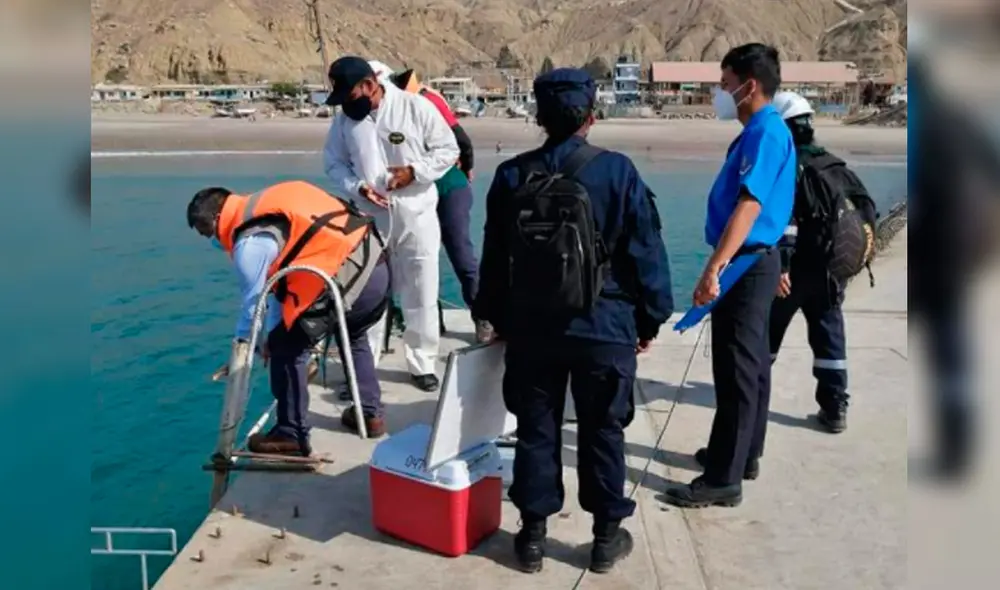 Especialistas estudian muestras del mar para determinar si hubo contaminación. Foto: Difusión