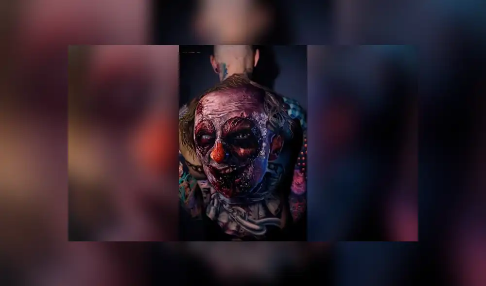Facebook viral: chico se tatúa payaso ‘diabólico’ y aterrador detalle sorprende a miles [VIDEO]