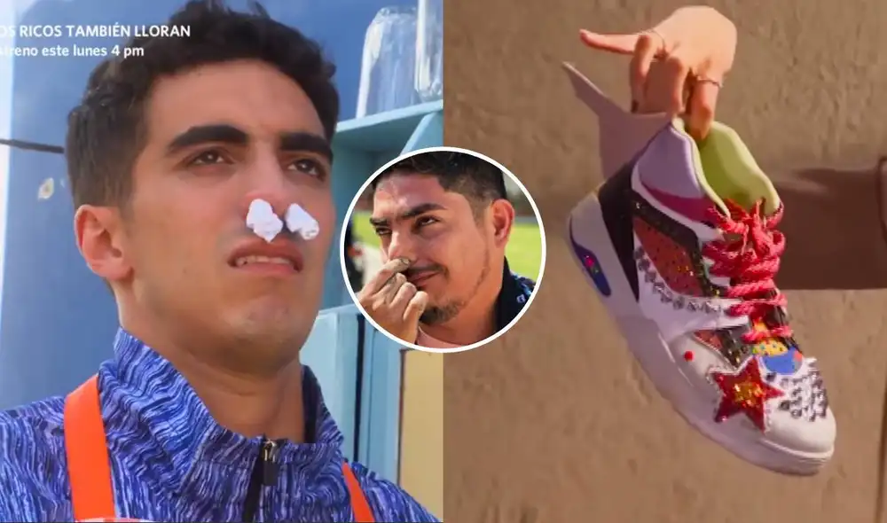 jimmy tuvo que asumir el rol de su mamá Charito y lavar las medias de Joel en el episodio 110 de "Al fondo hay sitio". Foto: composición/América TV jimmy tuvo que asumir el rol de su mamá Charito y lavar las medias de Joel en el episodio 110 de "Al fondo hay sitio". Foto: composición/América TV