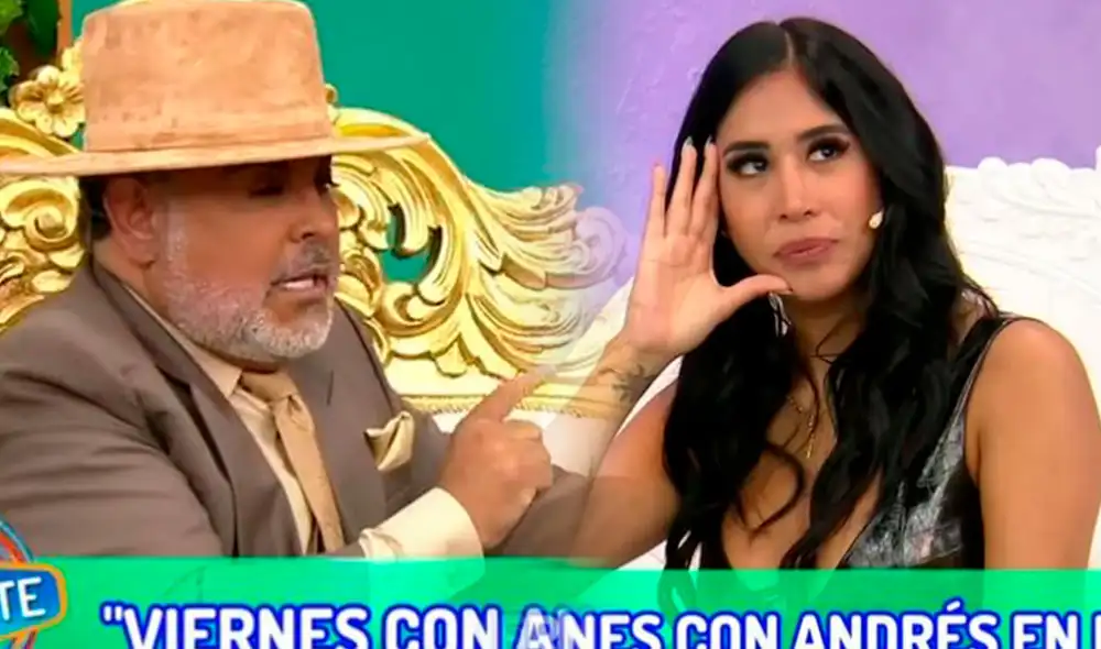 Melissa Paredes incomodó a Andrés Hurtado en su visita a "Préndete" y este no soportó dejar el centro de atención. Foto: captura/Panamericana TV Melissa Paredes incomodó a Andrés Hurtado en su visita a "Préndete" y este no soportó dejar el centro de atención. Foto: captura/Panamericana TV
