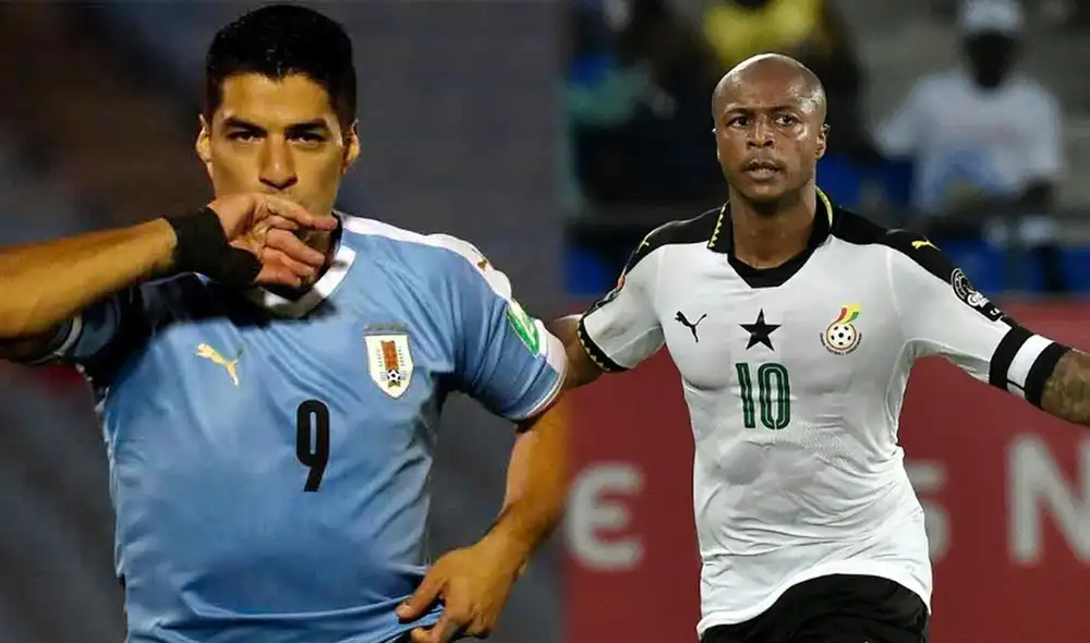 Uruguay y Ghana se enfrentaron en los cuartos de final del Mundial Sudáfrica 2010. Foto: composición GLR/AFP Uruguay y Ghana se enfrentaron en los cuartos de final del Mundial Sudáfrica 2010. Foto: composición GLR/AFP