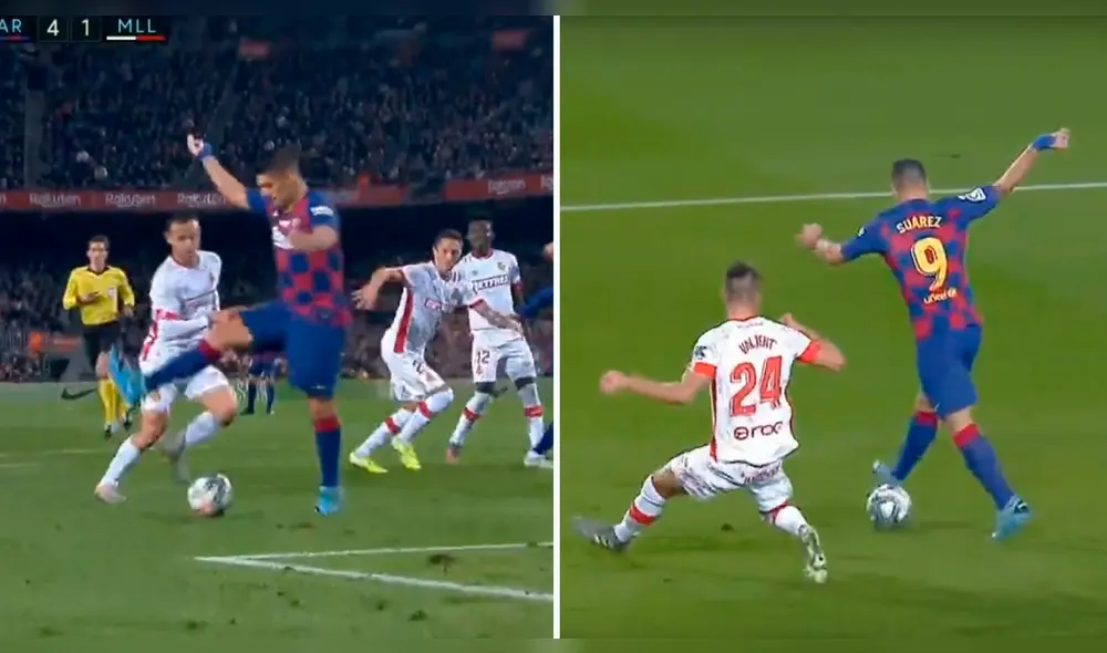 Barcelona vs. Mallorca: Luis Suárez anota golazo de taco.