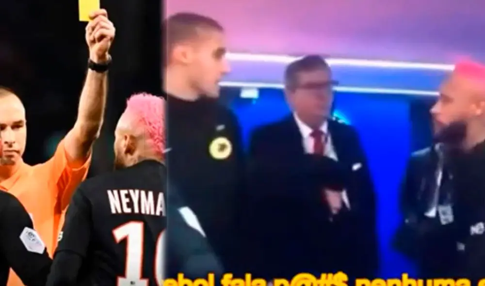 Neymar explotó contra árbitro que le sacó tarjeta amarilla. Foto: Captura Neymar explotó contra árbitro que le sacó tarjeta amarilla. Foto: Captura