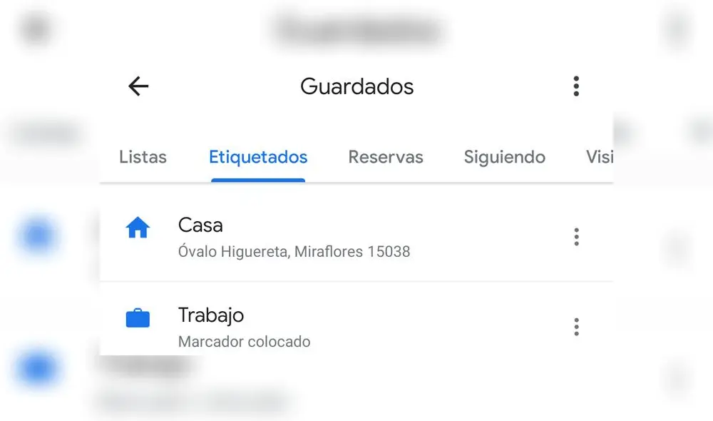 También puedes agregar la dirección de tu trabajo en Google Maps.