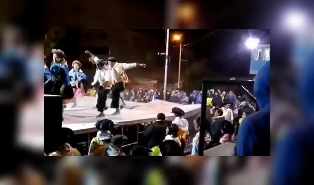 Desliza las fotografías para ver el increíble incidente que vivieron estos jóvenes bailarines peruanos al danzar un pegajoso Huaylarsh. Foto: Captura/Facebook
