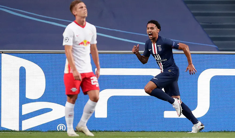 Marquinhos abrió el marcador del partido entre PSG y RB Leipzig por semifinales de la Champions League. | Foto: AFP Marquinhos abrió el marcador del partido entre PSG y RB Leipzig por semifinales de la Champions League. | Foto: AFP