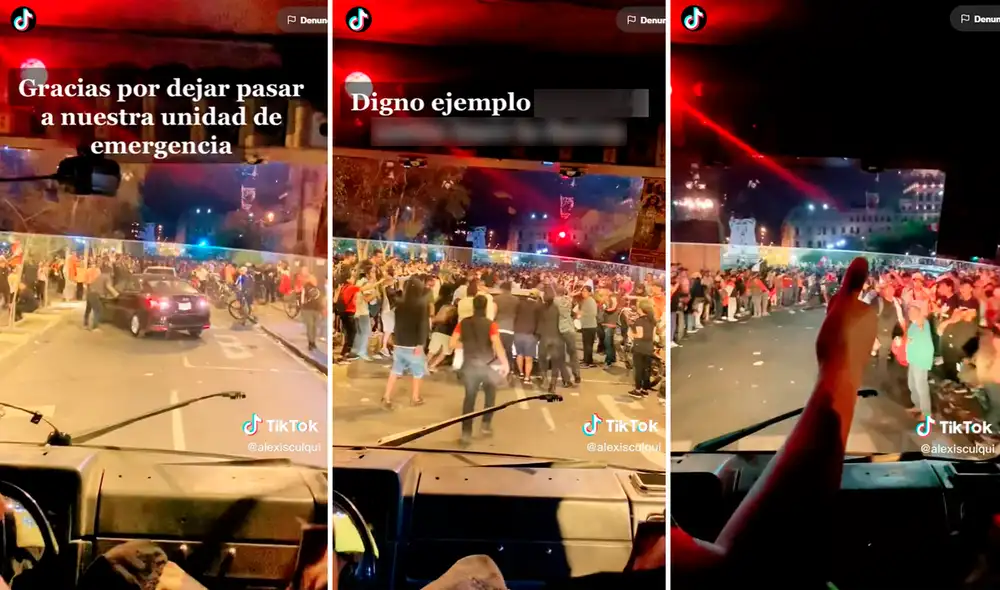 Miles de usuarios aplaudieron que los bomberos hayan tenido el apoyo de los manifestantes. Foto: composición de LR/TikTok/@Alexisculqui
