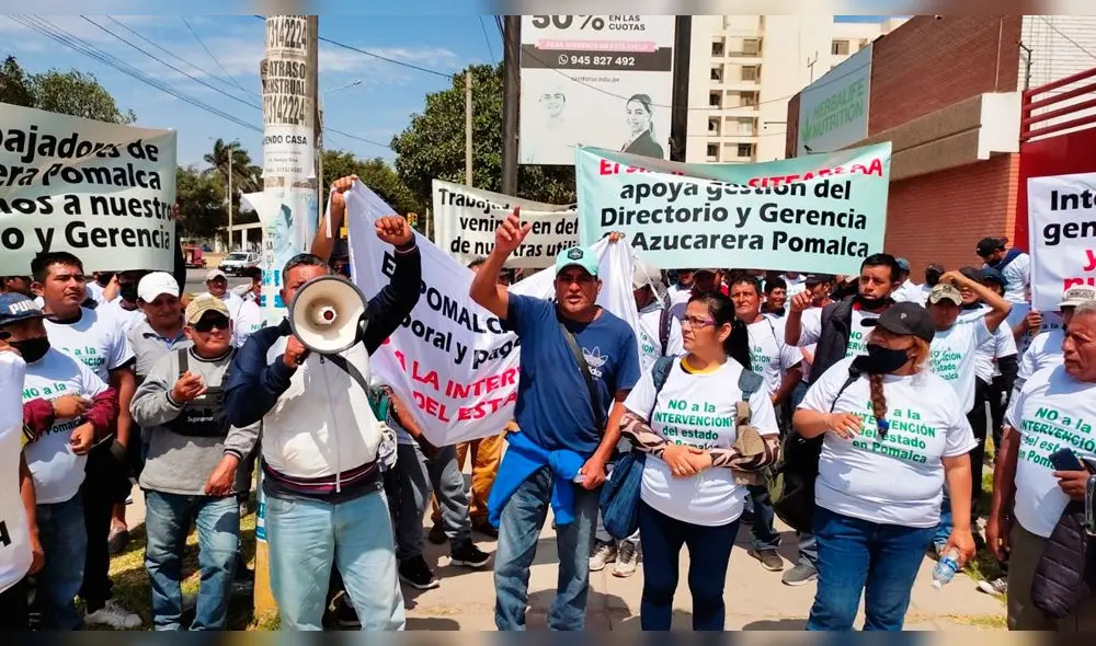 Trabajadores azucareros protestan contra intervención del Estado en Pomalca