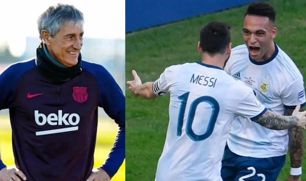 Setién - Messi - Martínez