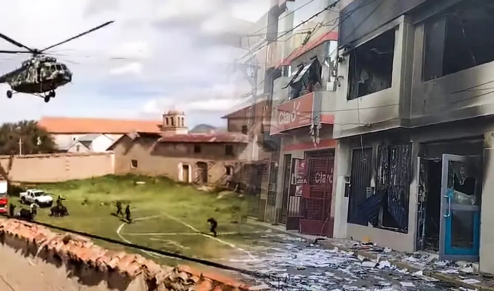 Población temen presencia de helicóptero por los enfrentamientos que hubo con la Policía. Foto: composición Fabrizio Oviedo/LR