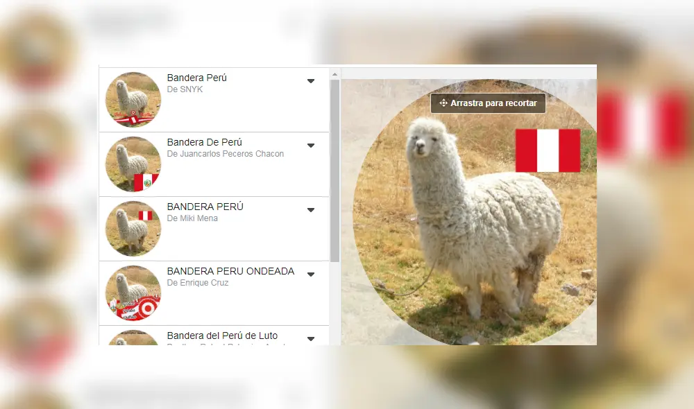 Desliza para conocer los marcos patrióticos que hay en Facebook. Foto: Captura. Desliza para conocer los marcos patrióticos que hay en Facebook. Foto: Captura.