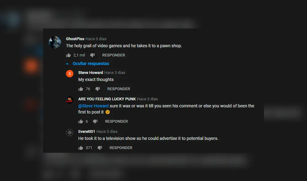 “El santo grial de los videojuegos y lo lleva a una tienda de empeño”