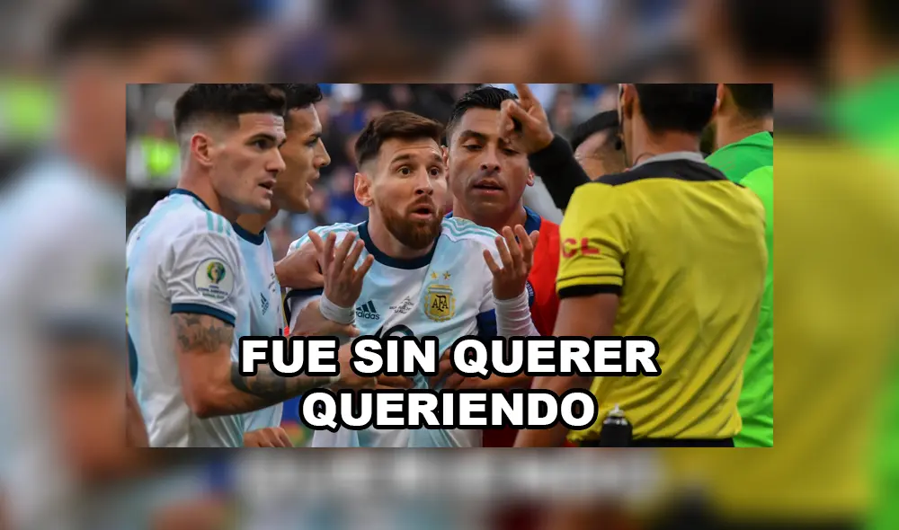 Argentina vs. Chile: memes tras la expulsión de Lionel Messi. Foto: Facebook