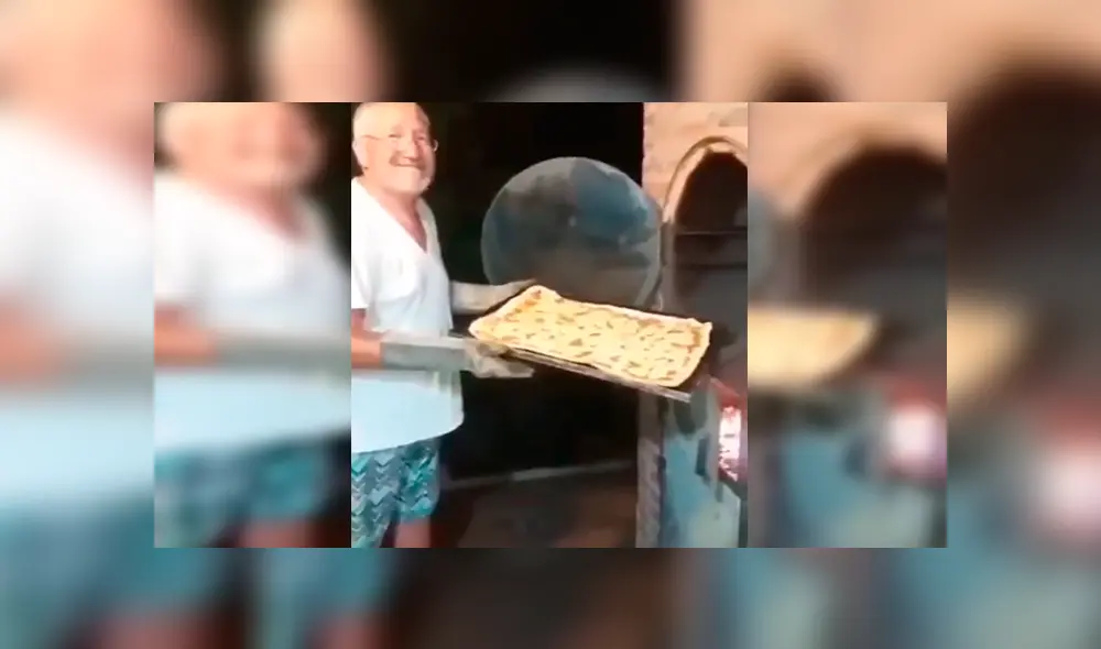 Facebook viral: anciano posa con pizza caliente y se enoja con su esposa que demora en tomar la foto [VIDEO] 