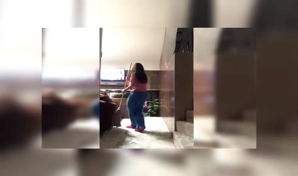 Facebook viral: chica se pone a bailar en vez de barrer y su madre le da fuerte regaño [VIDEO]