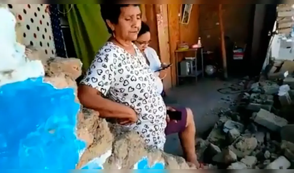 Francisca Sanjinez Agurto fue auxiliada por su hija antes del desplome de la pared.