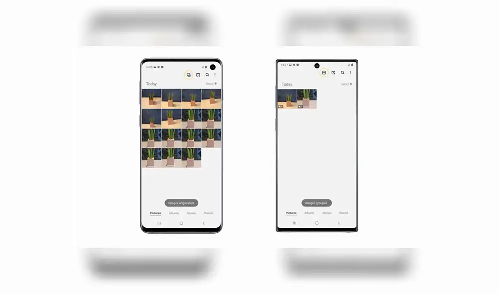 Galería inteligente: función Clean View.