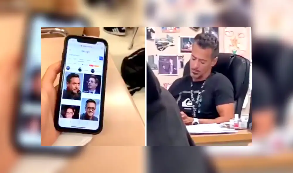 Video es viral en TikTok. El maestro tiene un increíble parecido con el actor que interpretó a ‘Tony Star’ y miles se sorprendieron al verlo. Foto: Captura.