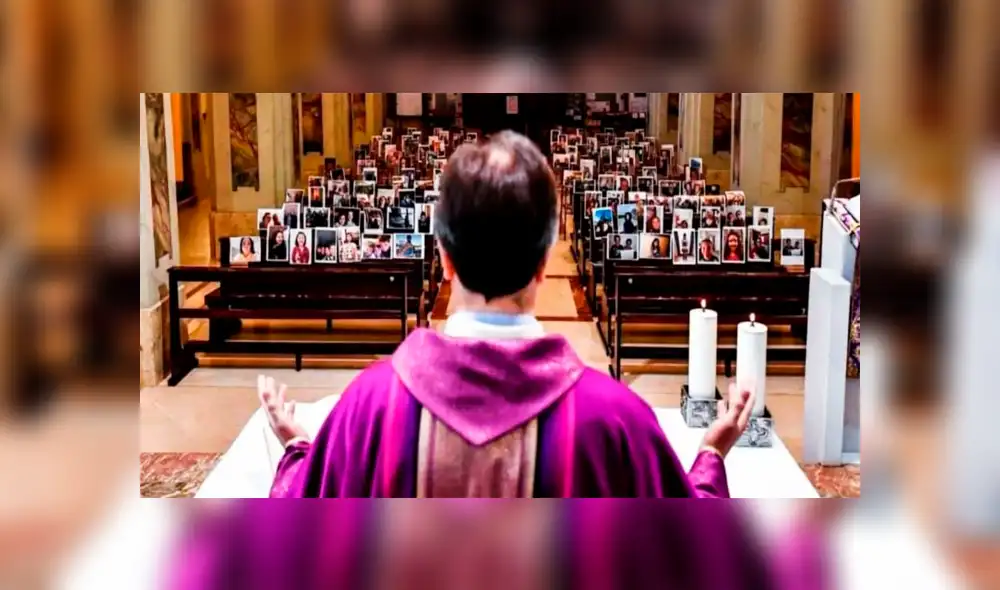 Sacerdote celebra misas con selfies de sus feligreses ante cuarentena por coronavirus [VIDEO]
