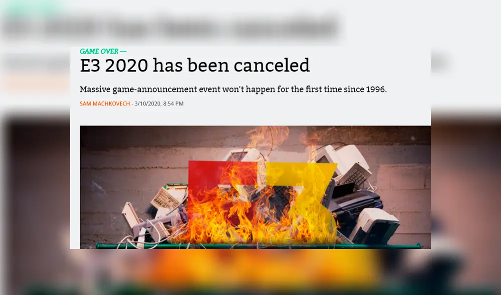 Otros medios como ArsTechnica, señalan directamente que el evento ya ha sido cancelado.