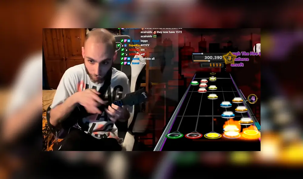 "Through the Fire and Flames", una de las canciones más difíciles de Guitar Hero III fue completada, nota por nota, a una arrolladora velocidad.