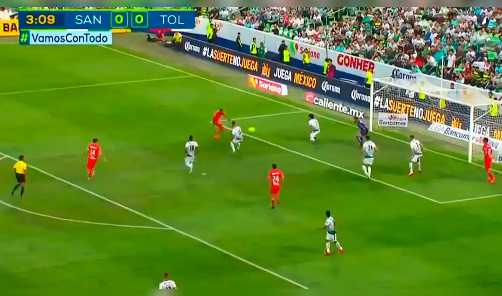 Santos Laguna vs. Toluca: los dos palos de los 'Diablos Rojos' en menos de cinco minutos [VIDEO]