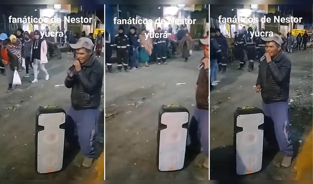 El cantante callejero interpretando una canción de Maroyu. Foto: Composición LR/Godofredo432 El cantante callejero interpretando una canción de Maroyu. Foto: Composición LR/Godofredo432