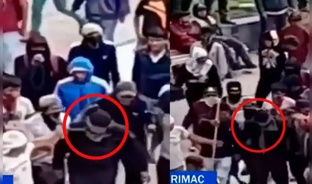 En las imágenes se puede observar que el oficial tiene una soga alrededor del cuello. Foto: captura de Twitter/@vigilantePer