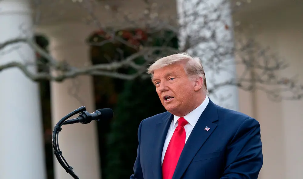 Donald Trump hizo su primera aparición en ocho días y no aceptó su derrota ante Joe Biden. Foto: EFE Donald Trump hizo su primera aparición en ocho días y no aceptó su derrota ante Joe Biden. Foto: EFE
