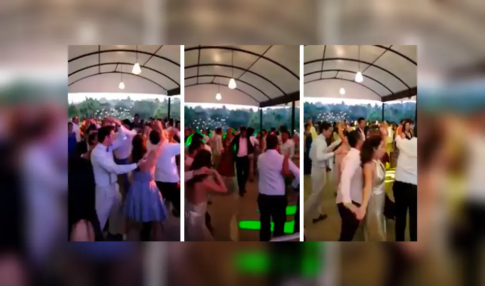 En Facebook, un grupo de invitados fueron captados cuando bailaron una salsa en plena fiesta de matrimonio. En Facebook, un grupo de invitados fueron captados cuando bailaron una salsa en plena fiesta de matrimonio.