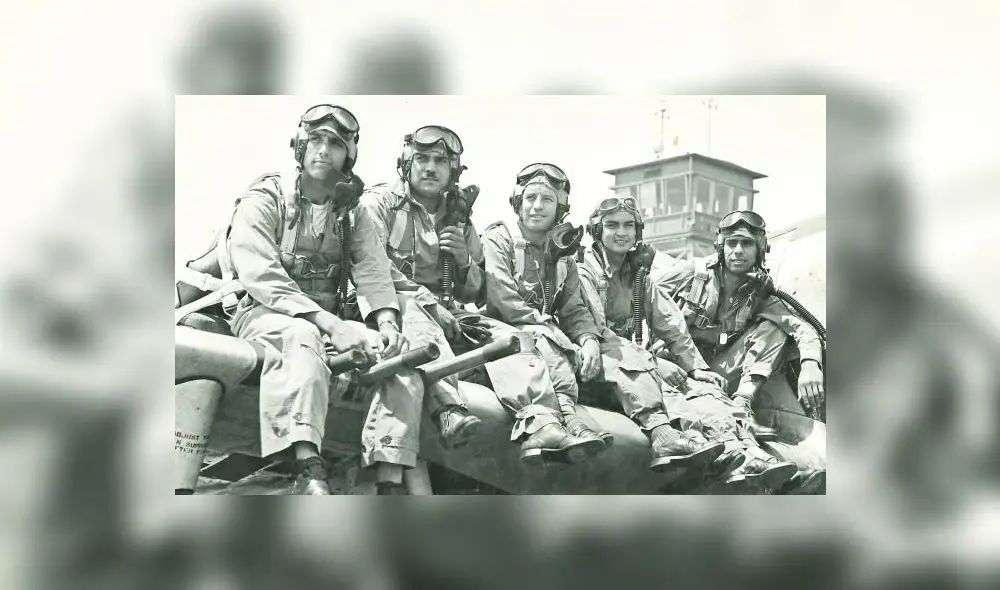 Pilotos de México que estuvieron presentes en el conflicto bélico contra los países del eje. Foto: El Universal.